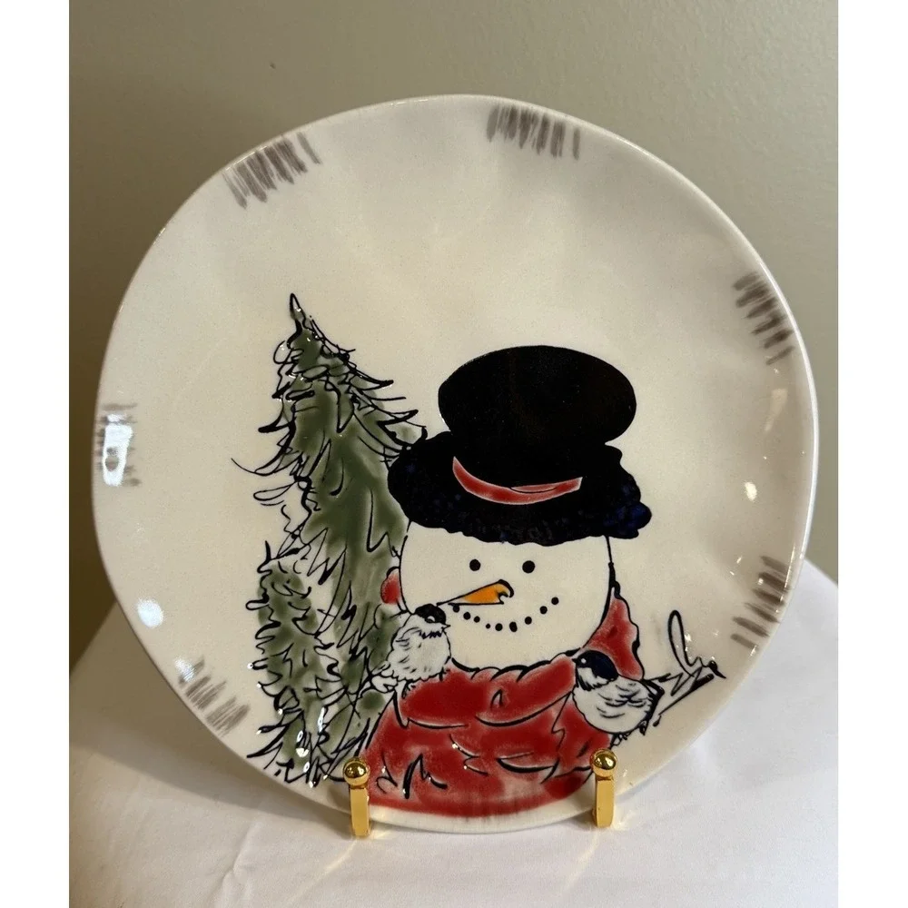 4‎ Eli + Ana Wonderland Whimsy Christmas Holiday Ceramic Salad Plates